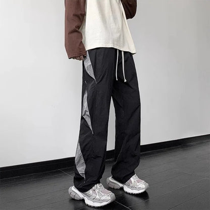 American Streetwear Men Clothing Straight Pants Spring Autumn New Fashion Harajuku Oversize Elastic Waist Casual Wide Trousers