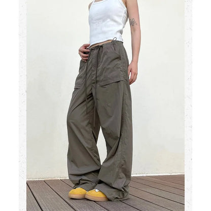 xsrrr Vintage Harajuku Oversized Pants Women America Retro Baggy Casual New Cargo Trousers Man Y2k Summer Streetwear Loose