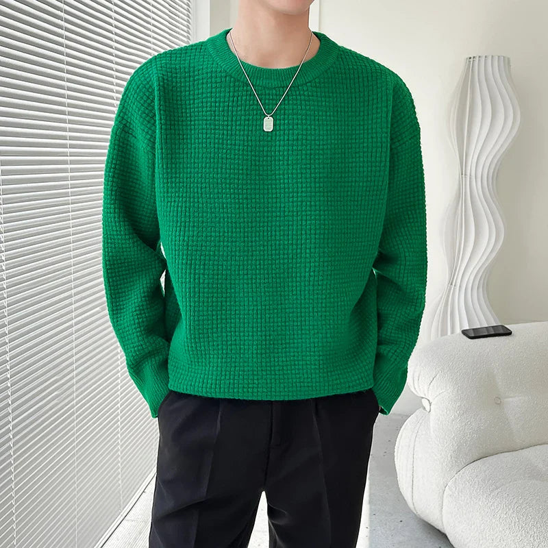 Men's American Sweater Autumn Winter Thick Needle Sweater Round Neck Pullover Loose Casual Oversize Sweater Mens Clothing 4XL