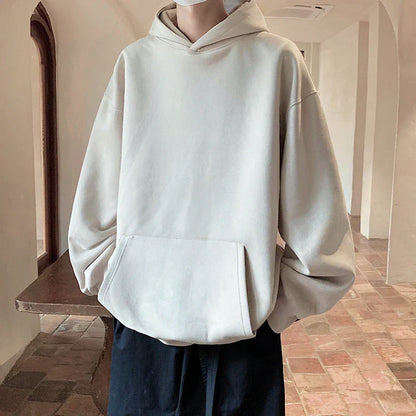 Autumn New Solid Hoodie Men Harajuku Fashion Casual Oversized Hoodies Couples Loose Hooded Streetwear Sweatshirt 5XL