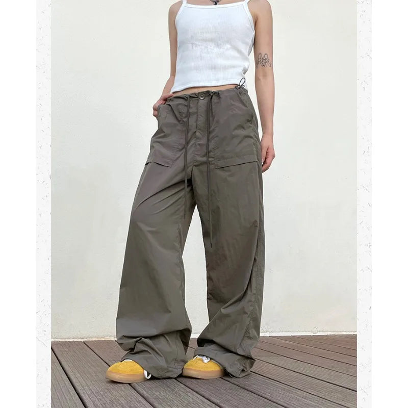 xsrrr Vintage Harajuku Oversized Pants Women America Retro Baggy Casual New Cargo Trousers Man Y2k Summer Streetwear Loose