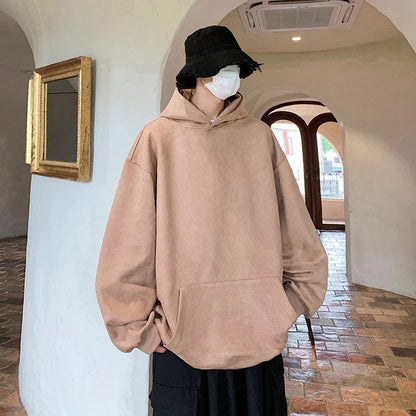 Autumn New Solid Hoodie Men Harajuku Fashion Casual Oversized Hoodies Couples Loose Hooded Streetwear Sweatshirt 5XL