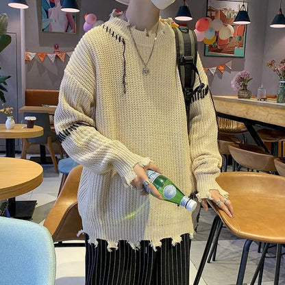 Sweater With Hearts Korean Fashion Men Men's Clothes Winter Trend Knit Harajuku Hip Hop Women's Oversize Print Clothing Sweaters