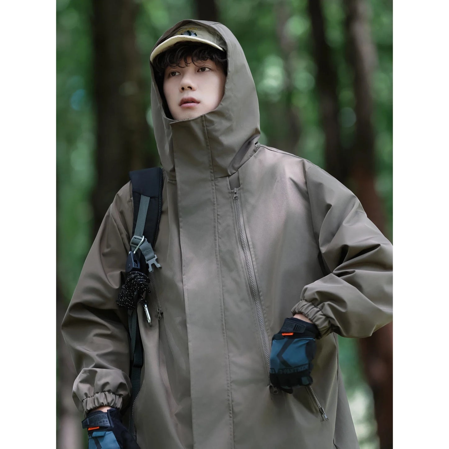 Man Black Green White Windbreaker Windproof Waterproof for Spring Autumn Zip Up Jacket Men's Streetwear Bomber Clothes OverSize