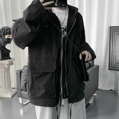 Mens Y2k Jacket High Street Energy Wind Work Clothes Assault Jacket Autumn Fashion Trend Oversized Casual Loose Men'S Wear