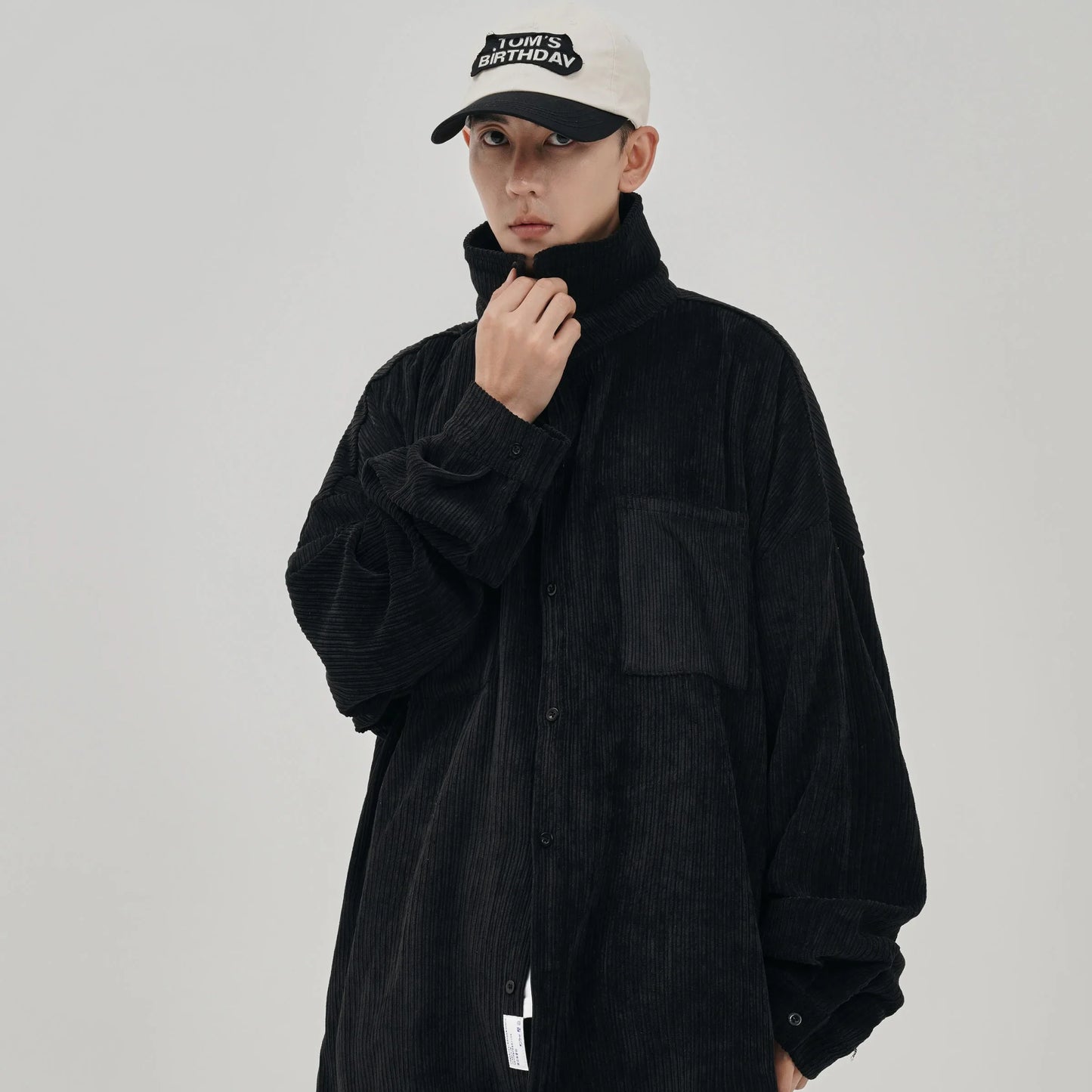 Oversized Shirt For Men Streetwear Men's Corduroy Long Sleeve Shirts Harajuku Korean Shirt Unisex Fashion Clothing