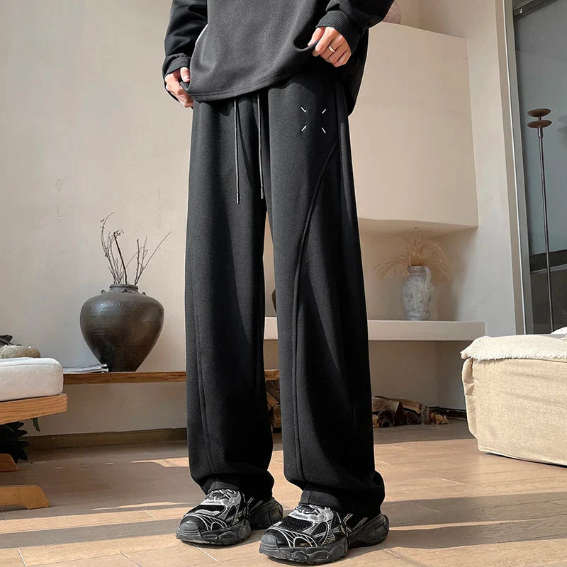 Baggy Black Oversize Men's Cargo Pants Spring Autumn Straight Wide Leg Trousers aggy Streetwear Sport Sweatpants 5XL