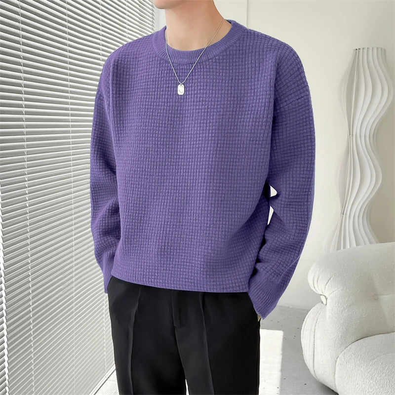 Men's American Sweater Autumn Winter Thick Needle Sweater Round Neck Pullover Loose Casual Oversize Sweater Mens Clothing 4XL