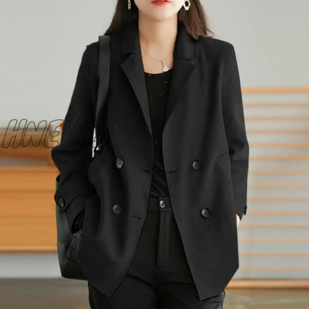 Fashion Cotton Blazers Women's Autumn Coats Casual Long Sleeve Outwears Female Single Button Overcoats Solid Tunic