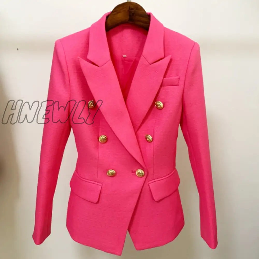 HIGH QUALITY New Fashion Baroque Designer Blazer Jacket Women's Silver Lion Buttons Double Breasted Blazer Outerwear