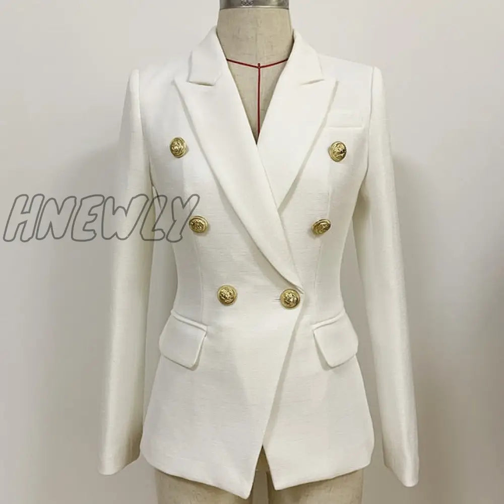 HIGH QUALITY New Fashion Baroque Designer Blazer Jacket Women's Silver Lion Buttons Double Breasted Blazer Outerwear