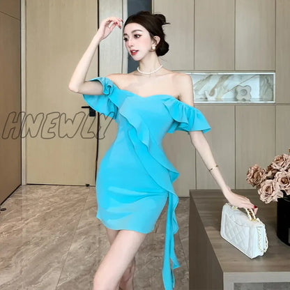 xsrrr 2024 Summer New Women's Retro Sweet Gauze Fragmented Waist retraction Slim Fashion Pleated sling Wrap buttocks Mini Dress