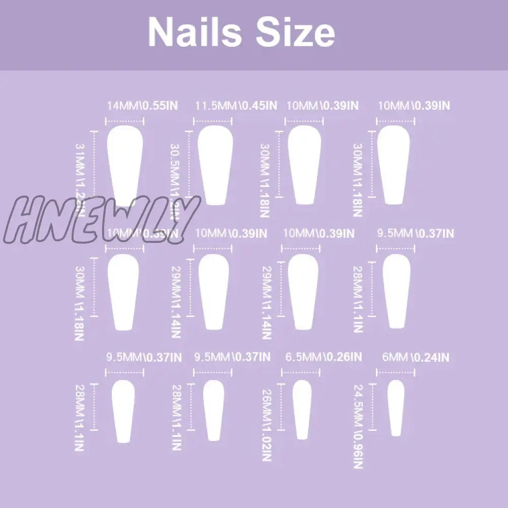 Hnewly 24pcs/set fake nails accessories Spring summer brids snake leaf designs long french coffin tips faux ongles press on false nail