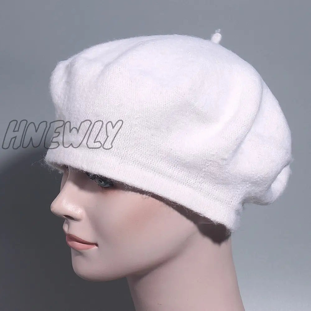 Hnewly 30 colors available Women Girl Beret French Artist Warm Wool Winter Beanie Hat Solid Color Retro Beret Elegant Lady Winter Caps