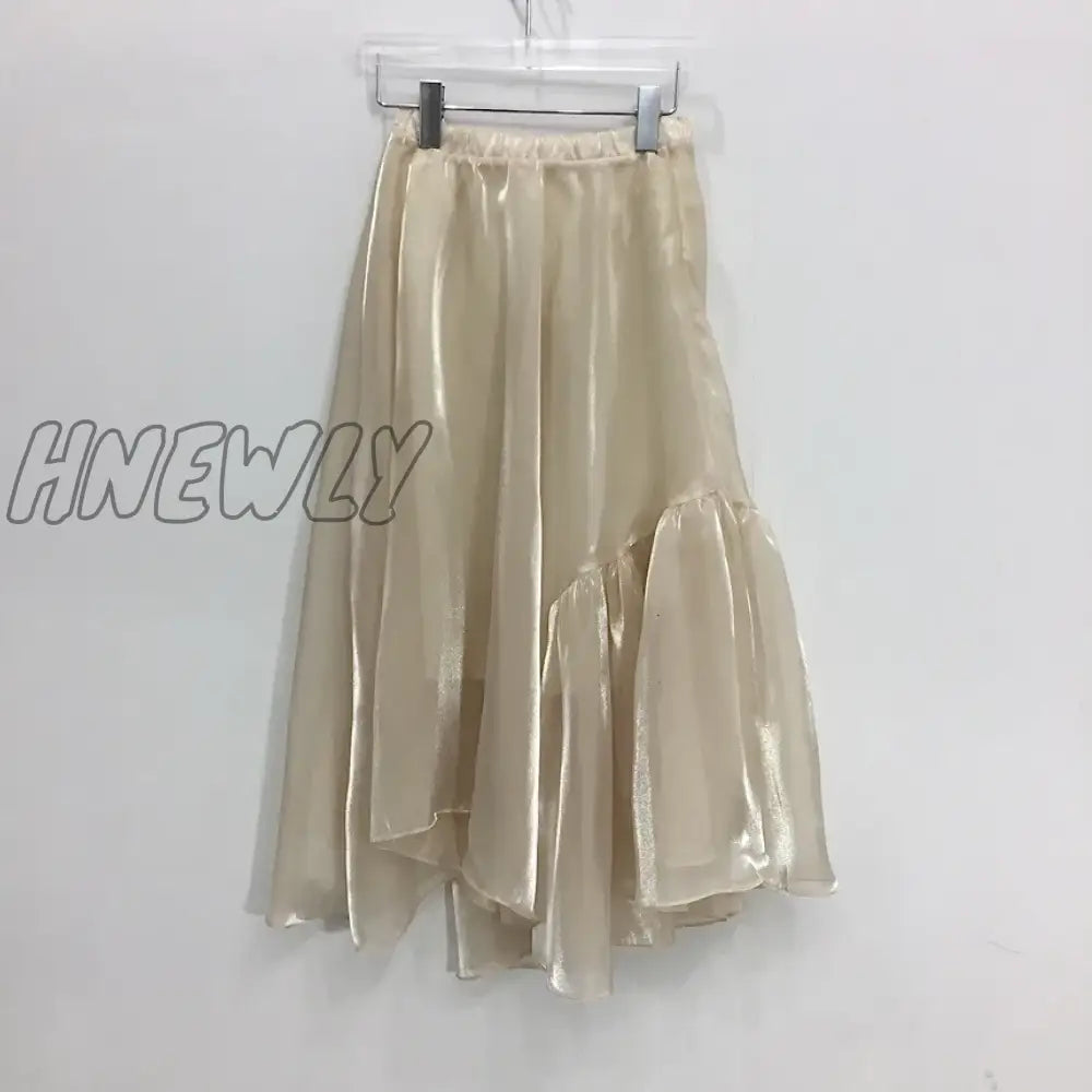 Hnewly A Line Japanese Harajuku Autumn Winter Women Skirt High Waist Solid Female Korean Streetwear Elegant Long Skirts