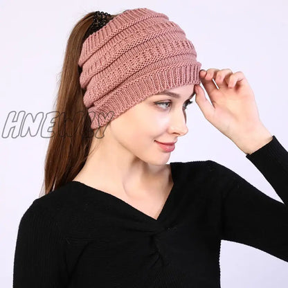 xsrrr Beanie Hat for Women Winter Warm Caps Female Casual Hats Headpiece Headwear Yoga Run Bandage Girl Hair Bands Headbands