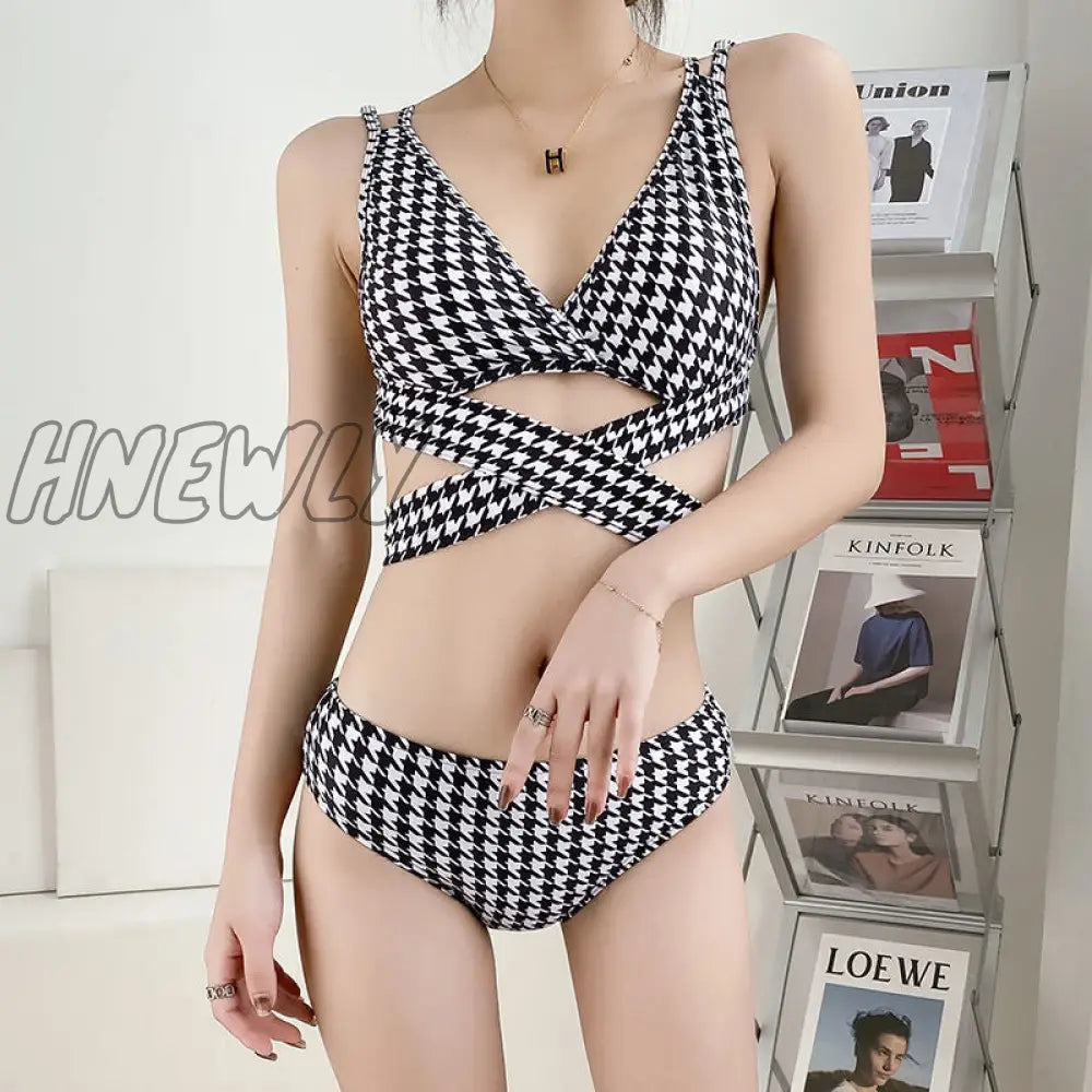 xsrrr Bikini Sets Women Backless Sexy Slim Ruffles Summer Beach Style Classic Ulzzang Ladies Vacation Casual Retro Stylish