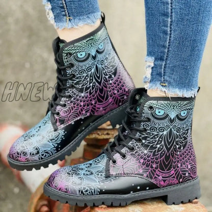 xsrrr - Black Casual Patchwork Frenulum Printing Round Comfortable Out Door Shoes