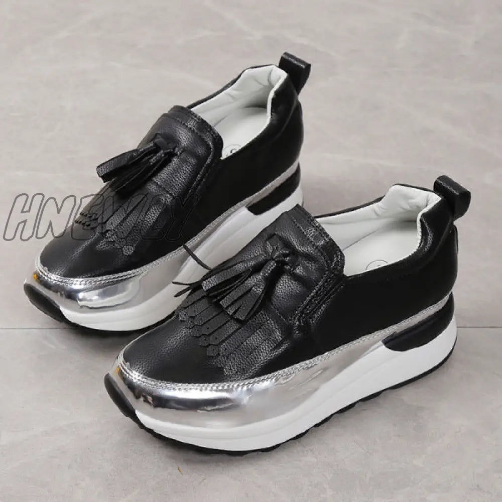 xsrrr - Black Casual Sportswear Patchwork Contrast Round Comfortable Out Door Shoes