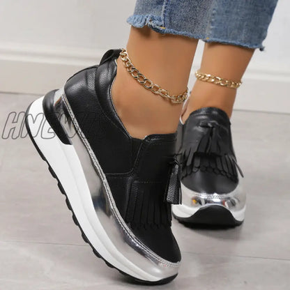 xsrrr - Black Casual Sportswear Patchwork Contrast Round Comfortable Out Door Shoes