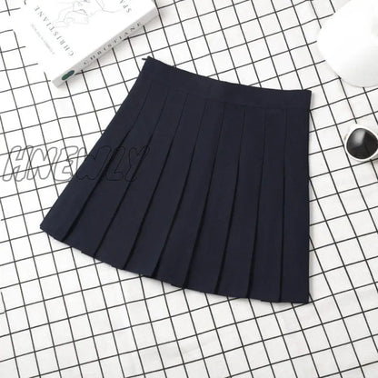 Hnewly Brown Skirt Ladies Summer Clothes Women's High Waist Harajuku Korean Style Black Mini Pleated Skirt For School Girl Uniform