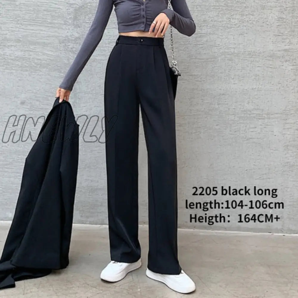 xsrrr Casual High Waist Loose Wide Leg Pants for Women Spring Autumn New Female Floor-Length White Suits Pants Ladies Long Trousers