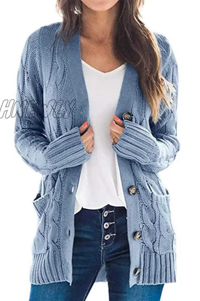 xsrrr - Casual Solid Split Joint Buckle Cardigan Collar Tops(5 colors)