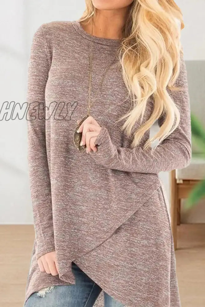 xsrrr - Casual Street Solid Color O Neck Long Sleeve Tops(7 Colors)