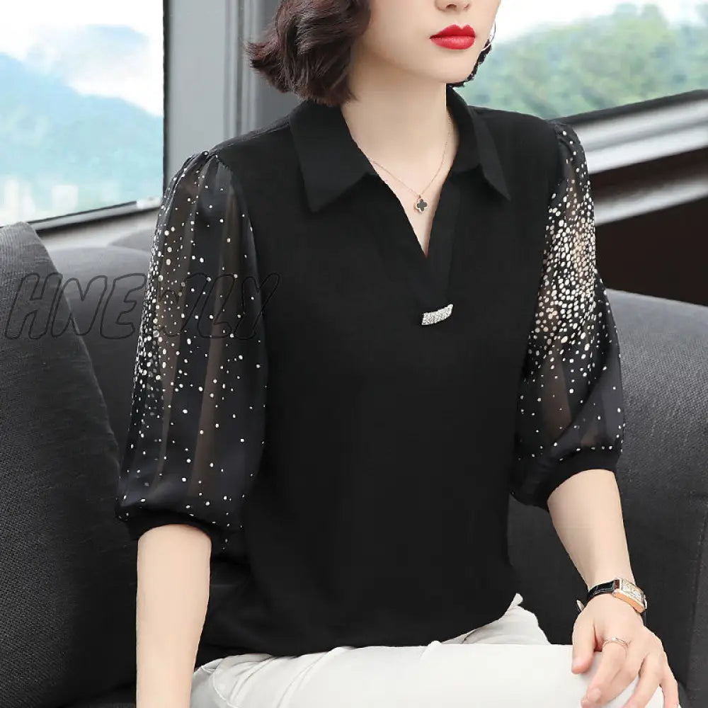 xsrrr Casual V-Neck Half Sleeve Women Chiffon Blouses Shirts Lady Leopard Patchwork Spring Summer Style Blusas Tops