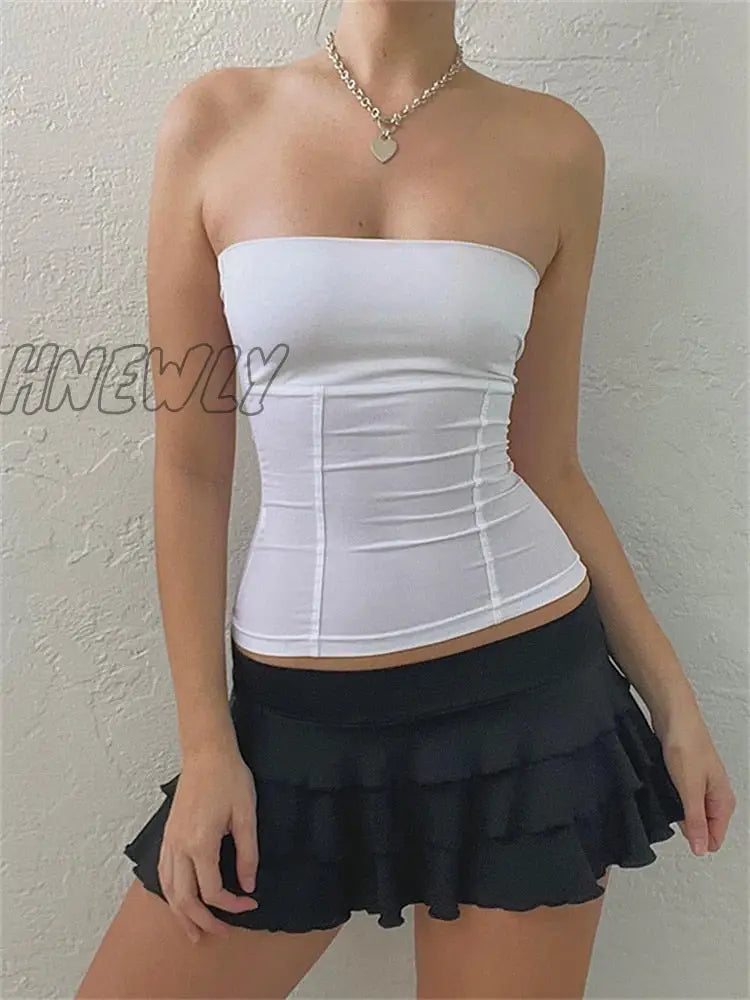 xsrrr Chic Tube Tops Women Sleeveless Strapless Corset Crop Tops Summer Club Sexy Elegant Tank Top Female Bustier