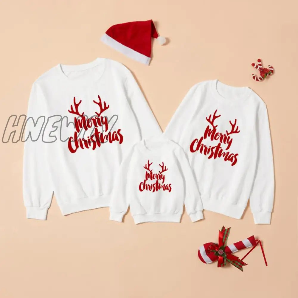 xsrrr Christmas Sweater Family Parent-Child Sleepwear Christmas Family Look New Year Family Matching Outfits Pajamas