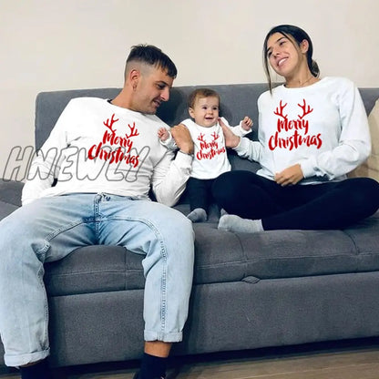 xsrrr Christmas Sweater Family Parent-Child Sleepwear Christmas Family Look New Year Family Matching Outfits Pajamas