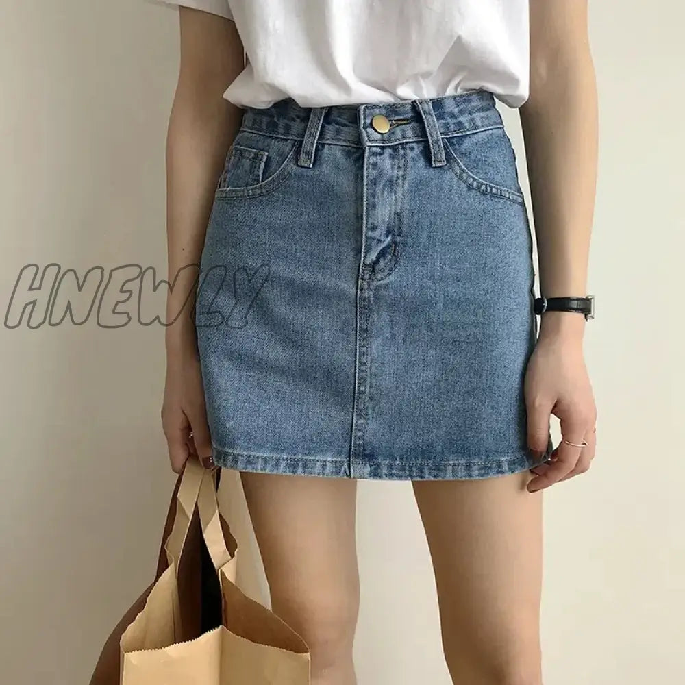 xsrrr Classic High Waisted Sexy Short Mini Denim Skirt Women's Spring Summer Slim A-line Streetwear Jean Skirt New Preppy Style Cowboy