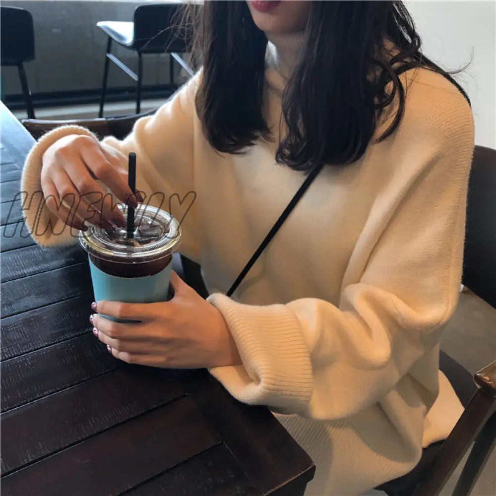 xsrrr Collar Sweater Spring Autumn New Pattern Winter Long Sleeve Solid Knitting Pulloveres Overszie Casual Women Black Blue