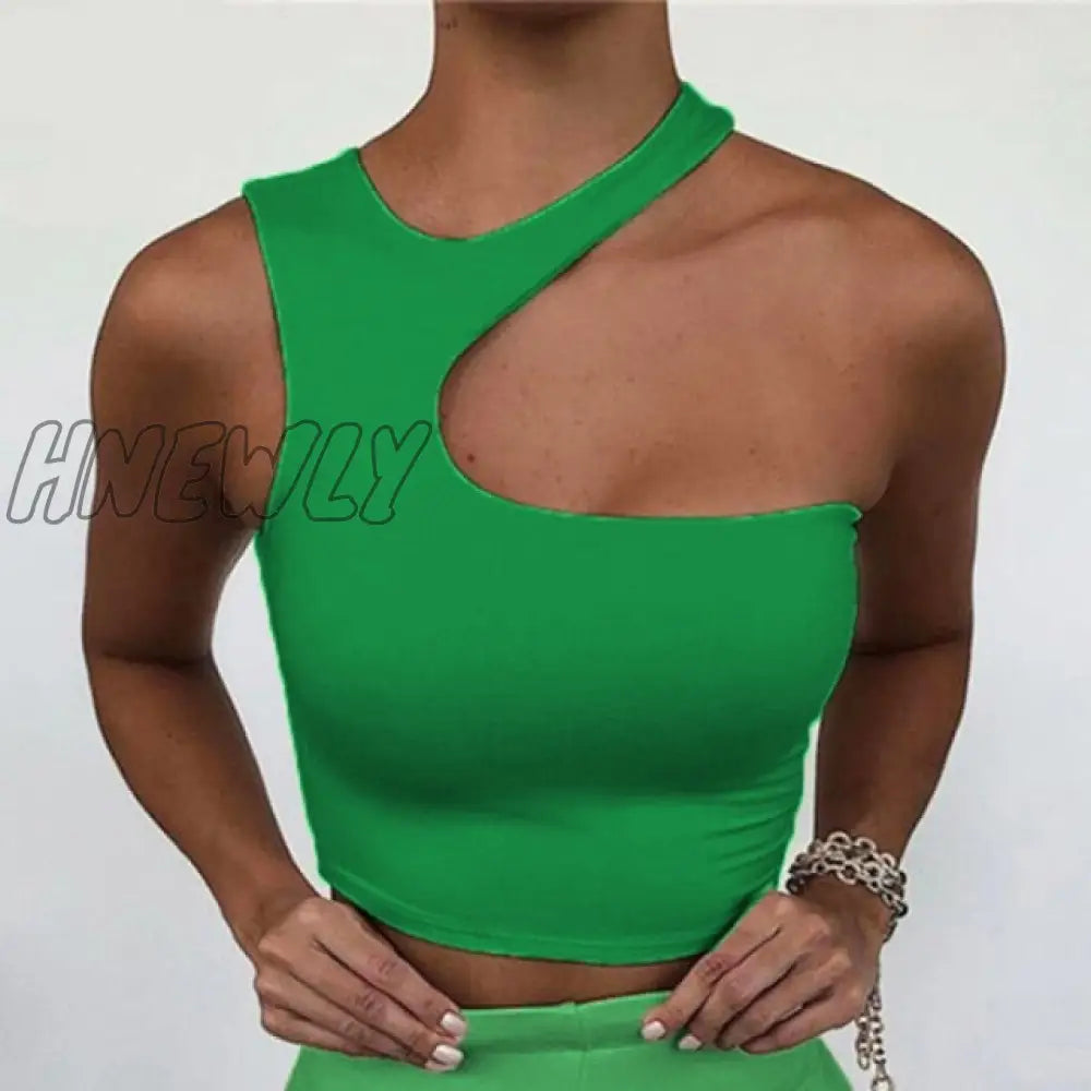 xsrrr Cut Out Sexy Crop Off Shoulder Solid Skinny Sport Short Tops Women Tank Irregular Summer Tube Tops