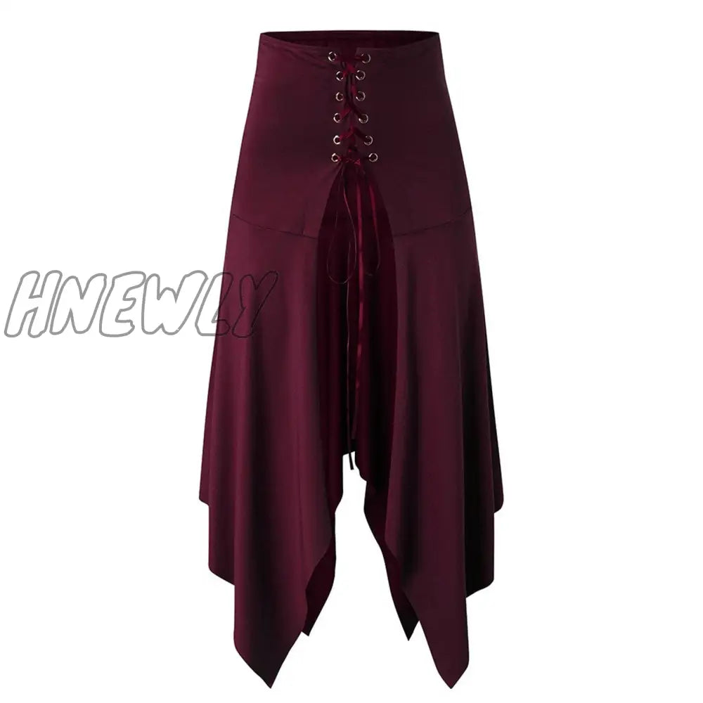 xsrrr Fashion 2024 Medieval Skirt Women Halloween Vintage Irregualr Hem Steampunk Ladies Long Skirts Gothic Cosplay Dress Skirt