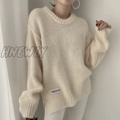 Hnewly Fashion Letter Printed Knitted Female Pullovers O-neck Long Sleeve Women Sweaters Autumn Winter New Outerwear Tops