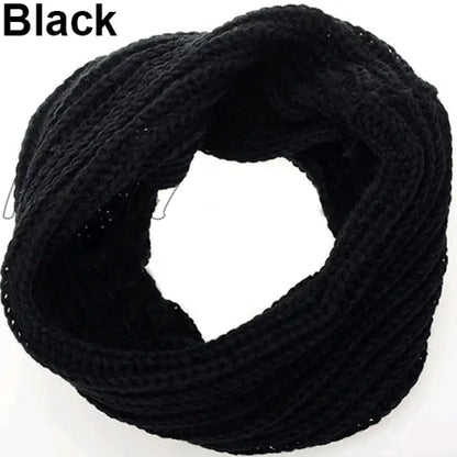 Hnewly Fashion Unisex Winter Warm Infinity Circle Cable Knit Cowl Neck Long Scarf Shawl