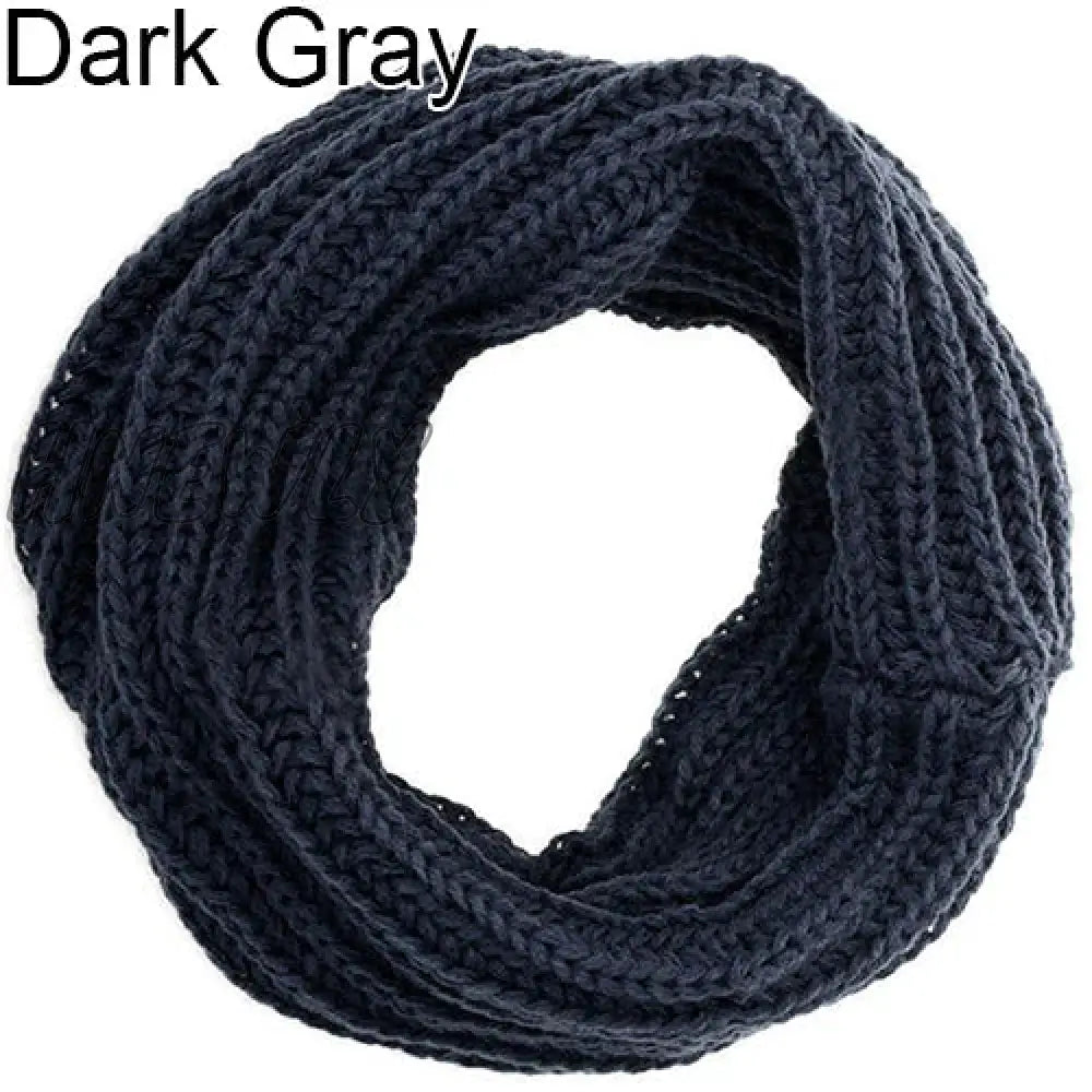 Hnewly Fashion Unisex Winter Warm Infinity Circle Cable Knit Cowl Neck Long Scarf Shawl