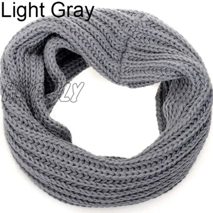 Hnewly Fashion Unisex Winter Warm Infinity Circle Cable Knit Cowl Neck Long Scarf Shawl