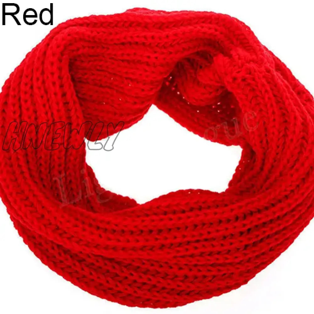 Hnewly Fashion Unisex Winter Warm Infinity Circle Cable Knit Cowl Neck Long Scarf Shawl