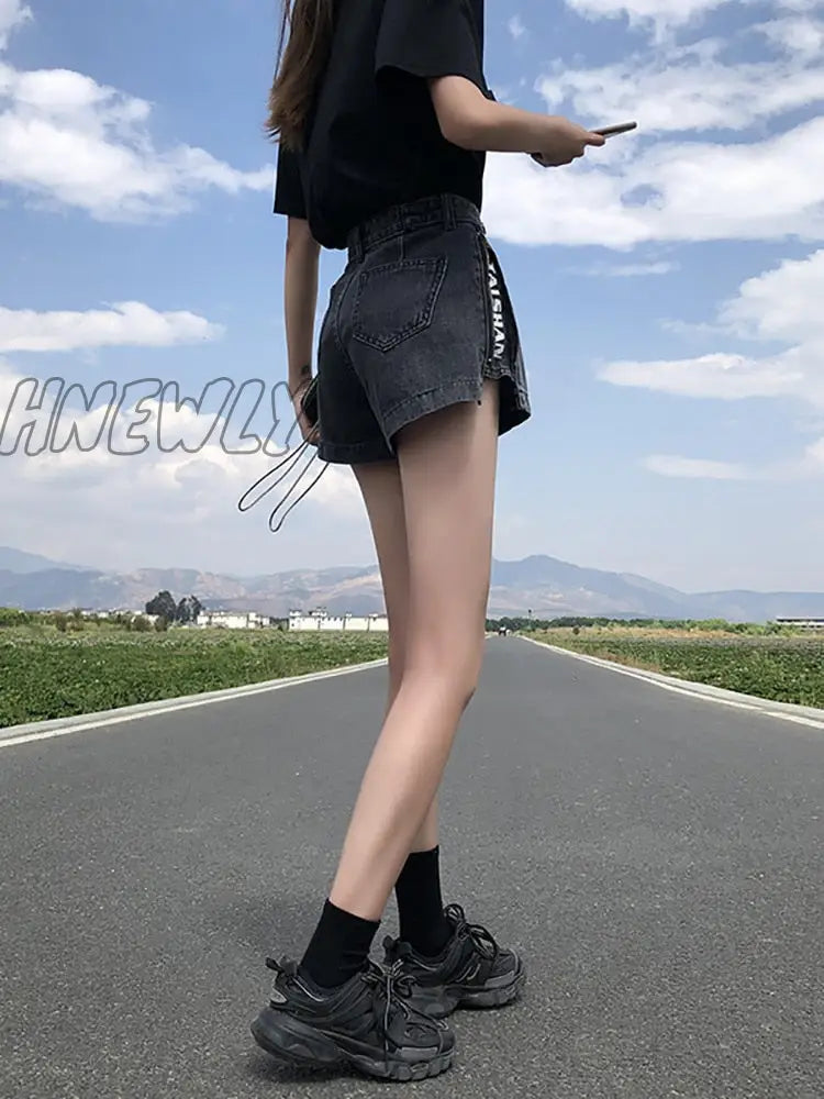 xsrrr Fashionable Women Jeans Shorts Summer Jeans High Waisted Shorts Girls White Short Jeans Khaki Wide Leg casual Denim Short