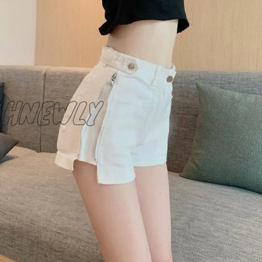 xsrrr Fashionable Women Jeans Shorts Summer Jeans High Waisted Shorts Girls White Short Jeans Khaki Wide Leg casual Denim Short