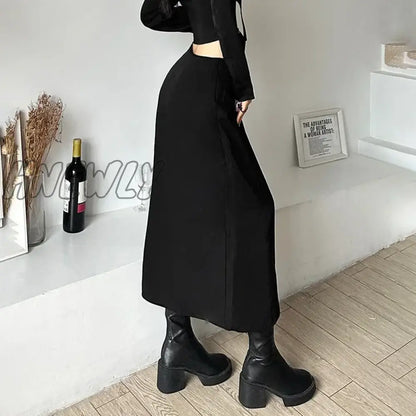 xsrrr Gothic Skirts Goth Dark Techwear Patchwork Sexy Mini Women Grunge Irregular Hem High Waist Cargo Skirt Hip Hop Black Summer