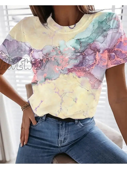 xsrrr Graphic Floral Print Streetwear Casual Short Sleeve Plus Size Funny Kawaii Harajuku Tees T-shirt Summer Clothing for Women