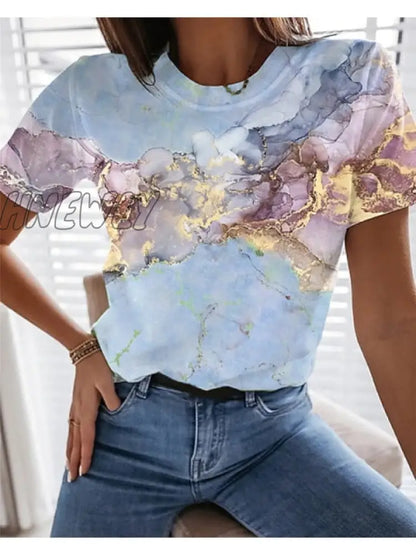 xsrrr Graphic Floral Print Streetwear Casual Short Sleeve Plus Size Funny Kawaii Harajuku Tees T-shirt Summer Clothing for Women