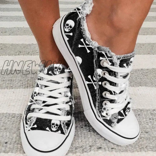 xsrrr - Halloween Black Casual Daily Patchwork Printing Round Comfortable Out Door Shoes