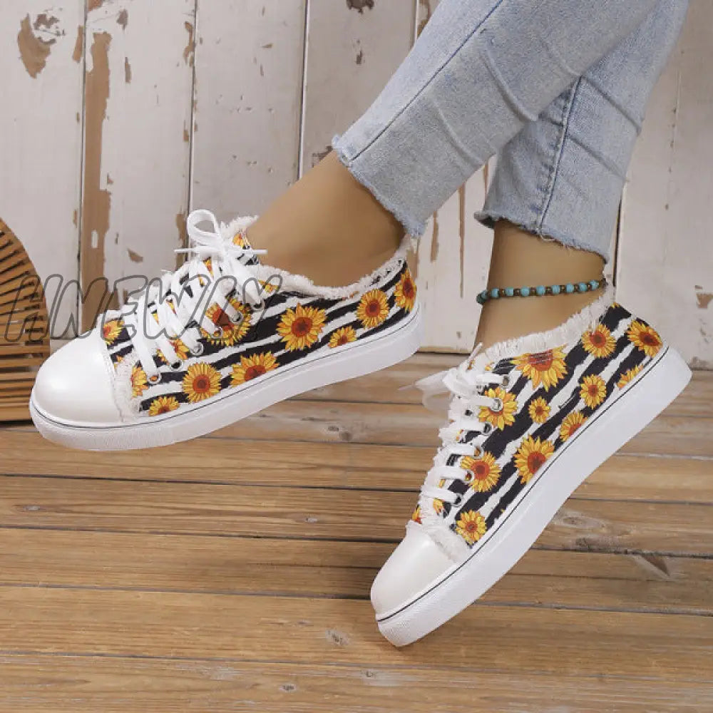 xsrrr - Halloween Yellow Casual Daily Patchwork Printing Round Comfortable Shoes