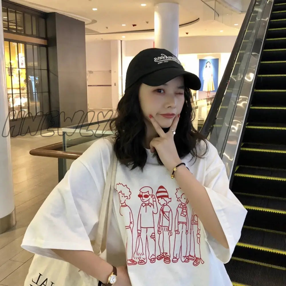 xsrrr Harajuku Basic T Shirt Women Summer Graphic T Shirts Oversized Solid Tees Casual Loose Tshirt Korean Female T-shirt Top