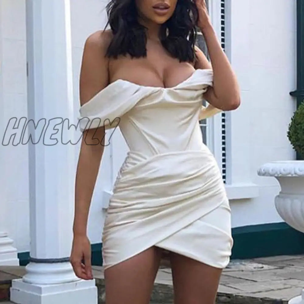 xsrrr High Quality Bodycon Satin Dress Pink Women Party Dress Mini New Double Layer Summer Dress Celebrity Evening Club Dress Valentines Day